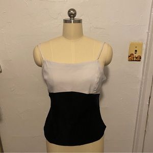 Vintage 90s Black & White cut out tank top